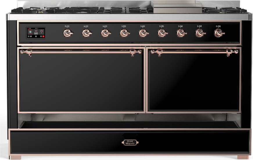 Ilve UM60FQNR3BKPLP Glossy Black With Copper Trim, Liquid Propane