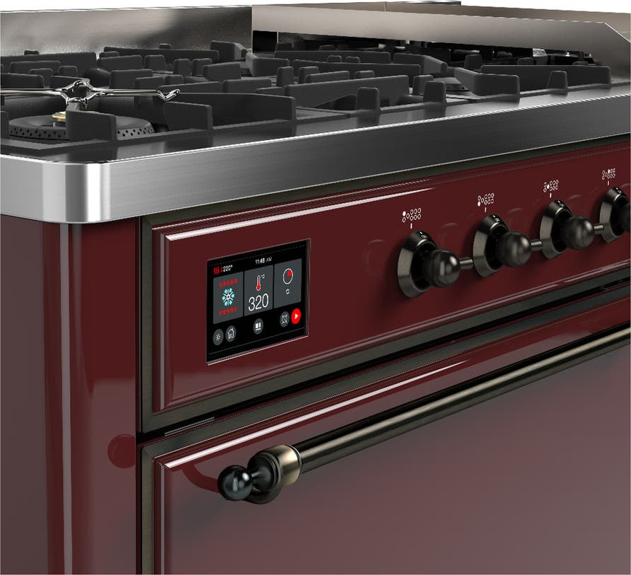 Ilve UM60FQNR3BUB Burgundy With Burnished Trim, Natural Gas