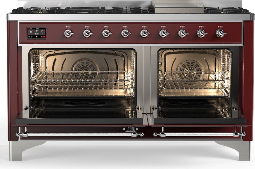 Ilve UM60FQNR3BUC Burgundy With Chrome Trim, Natural Gas