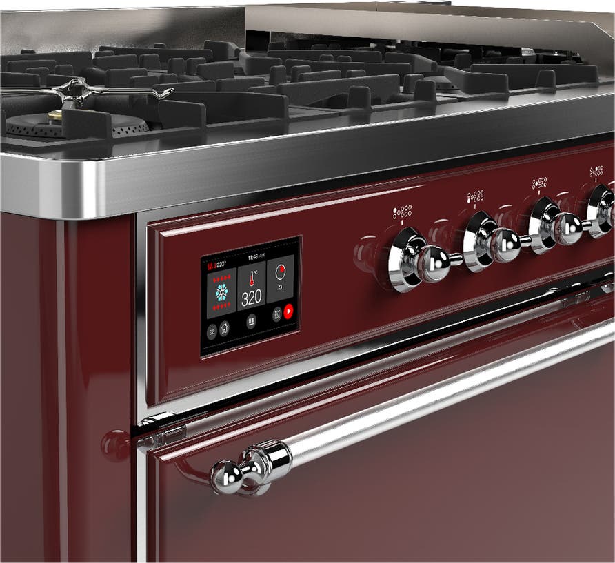 Ilve UM60FQNR3BUCLP Burgundy With Chrome Trim, Liquid Propane