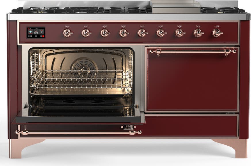 Ilve UM60FQNR3BUP Burgundy With Copper Trim, Natural Gas