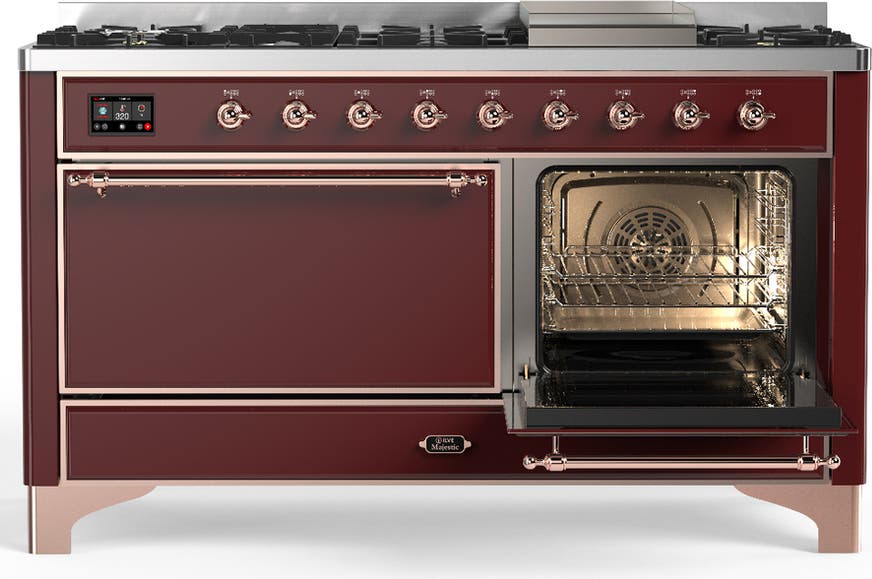 Ilve UM60FQNR3BUP Burgundy With Copper Trim, Natural Gas