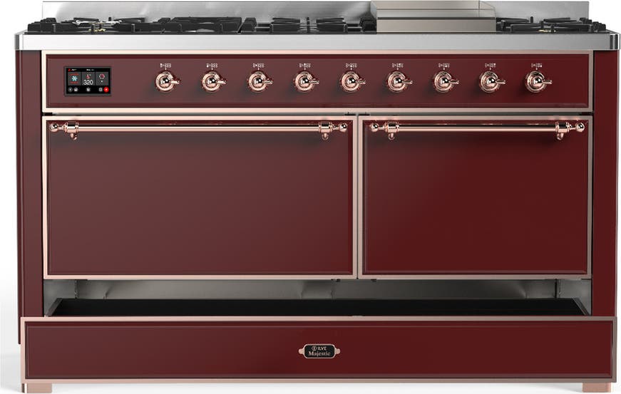 Ilve UM60FQNR3BUP Burgundy With Copper Trim, Natural Gas