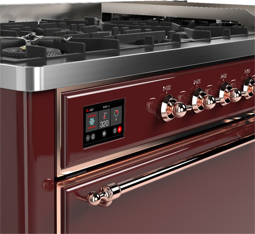 Ilve UM60FQNR3BUP Burgundy With Copper Trim, Natural Gas