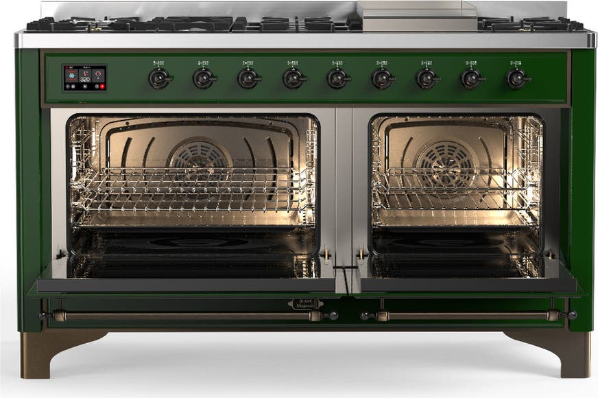 Ilve UM60FQNR3EGBLP Emerald Green With Burnished Trim, Liquid Propane