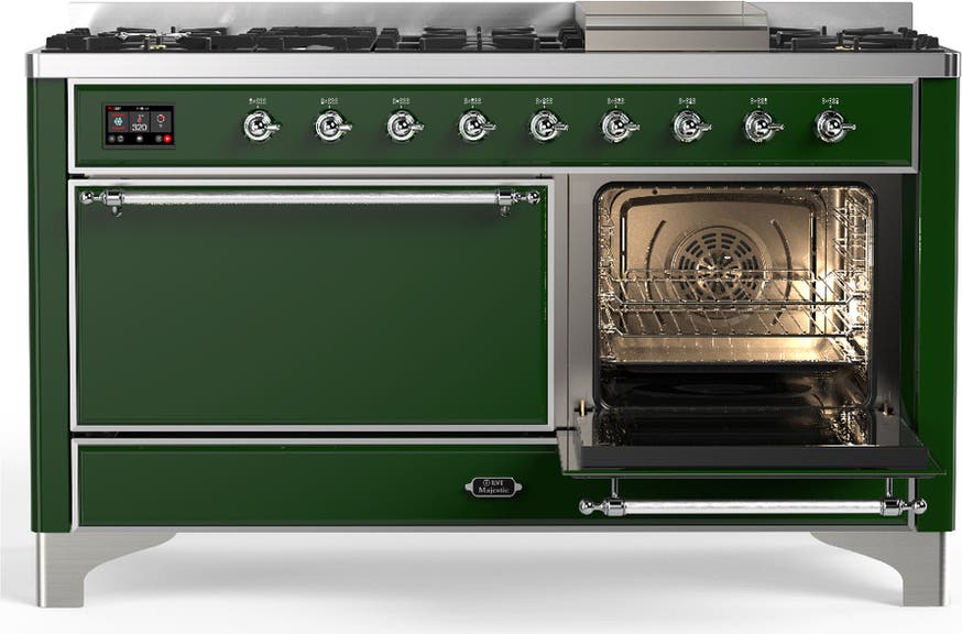 Ilve UM60FQNR3EGC Emerald Green With Chrome Trim, Natural Gas