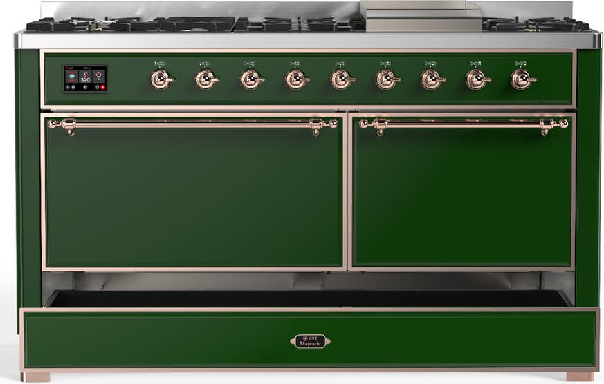 Ilve UM60FQNR3EGP Emerald Green With Copper Trim, Natural Gas