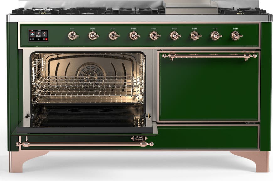 Ilve UM60FQNR3EGPLP Emerald Green With Copper Trim, Liquid Propane