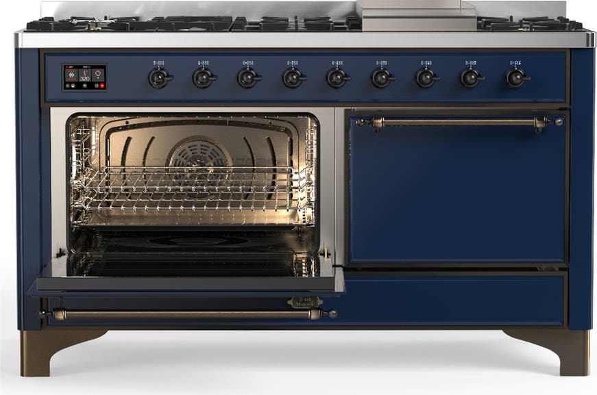 Ilve UM60FQNR3MBBLP Midnight Blue With Burnished Trim, Liquid Propane