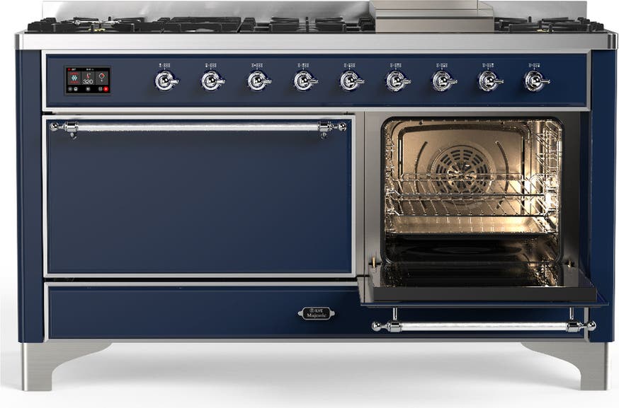 Ilve UM60FQNR3MBC Midnight Blue With Chrome Trim, Natural Gas
