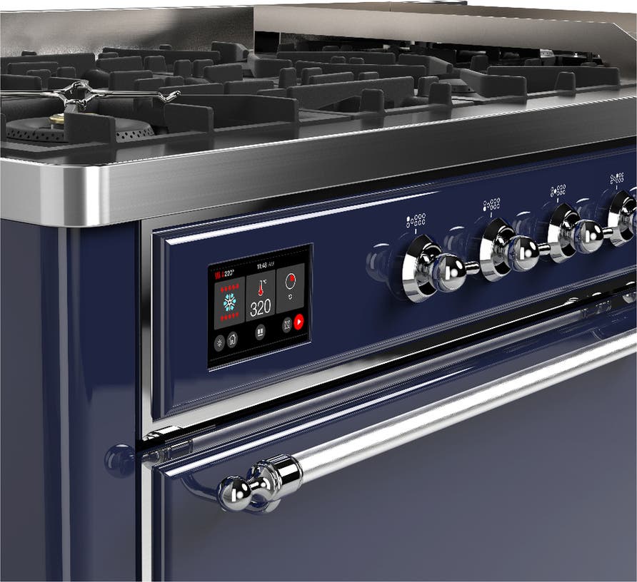Ilve UM60FQNR3MBC Midnight Blue With Chrome Trim, Natural Gas