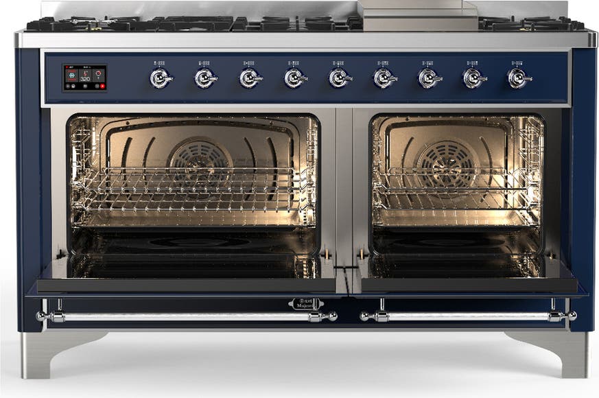 Ilve UM60FQNR3MBCLP Midnight Blue With Chrome Trim, Liquid Propane