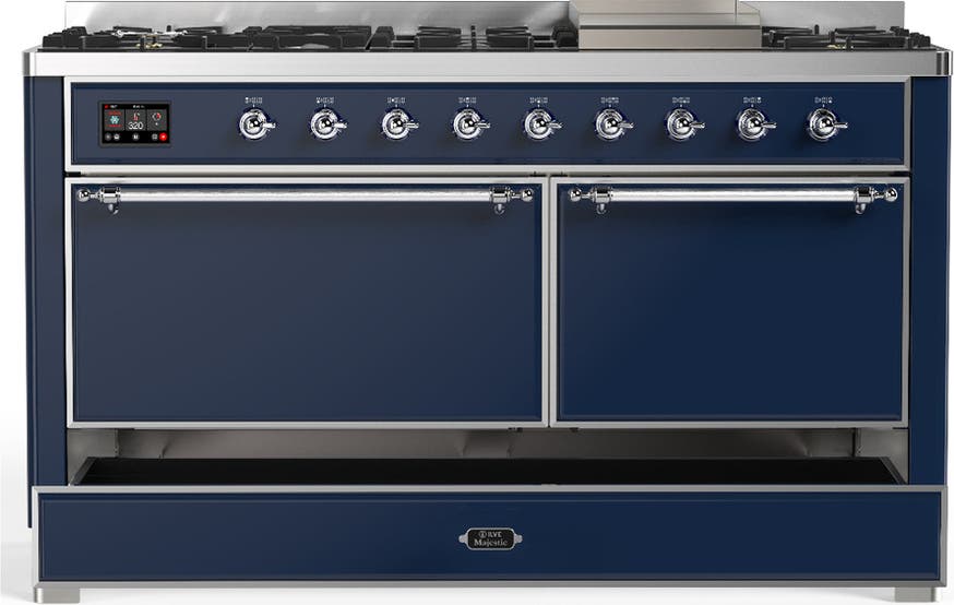 Ilve UM60FQNR3MBCLP Midnight Blue With Chrome Trim, Liquid Propane