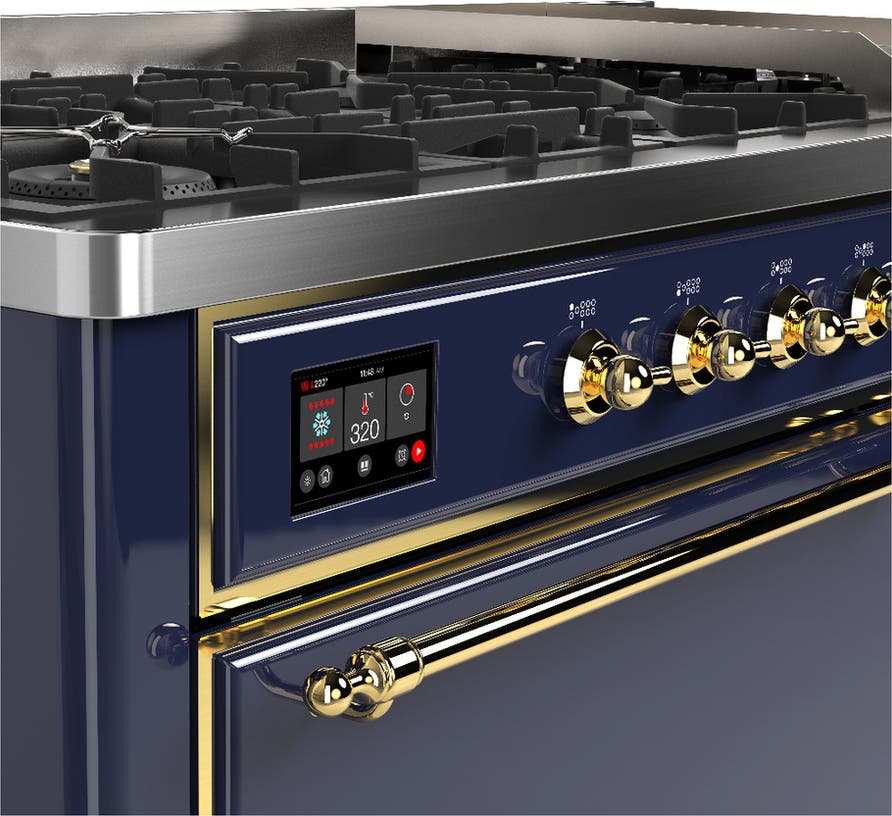Ilve UM60FQNR3MBGLP Midnight Blue With Brass Trim, Liquid Propane
