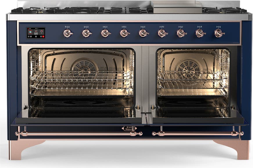 Ilve UM60FQNR3MBP Midnight Blue With Copper Trim, Natural Gas