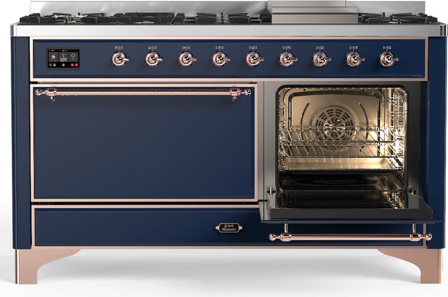 Ilve UM60FQNR3MBP Midnight Blue With Copper Trim, Natural Gas