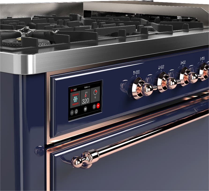 Ilve UM60FQNR3MBP Midnight Blue With Copper Trim, Natural Gas