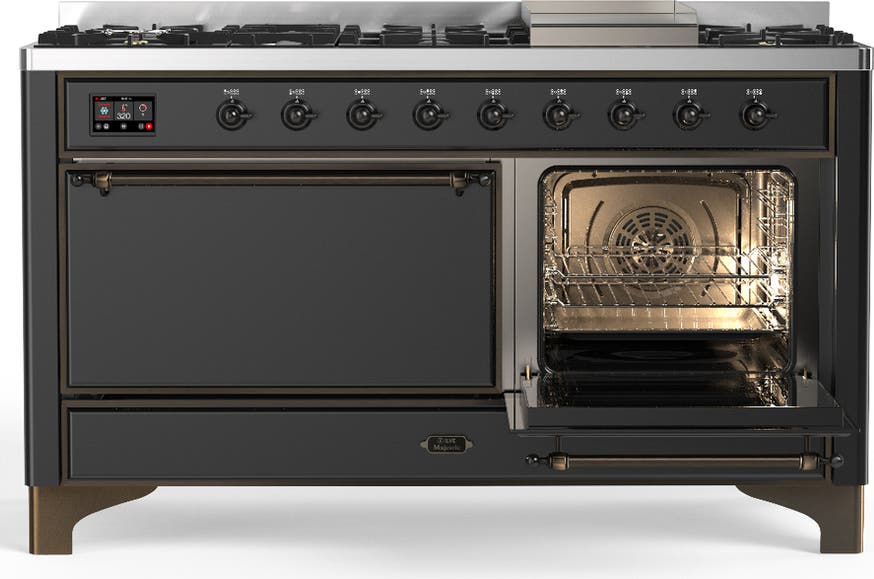 Ilve UM60FQNR3MGB Matte Graphite With Burnished Trim, Natural Gas