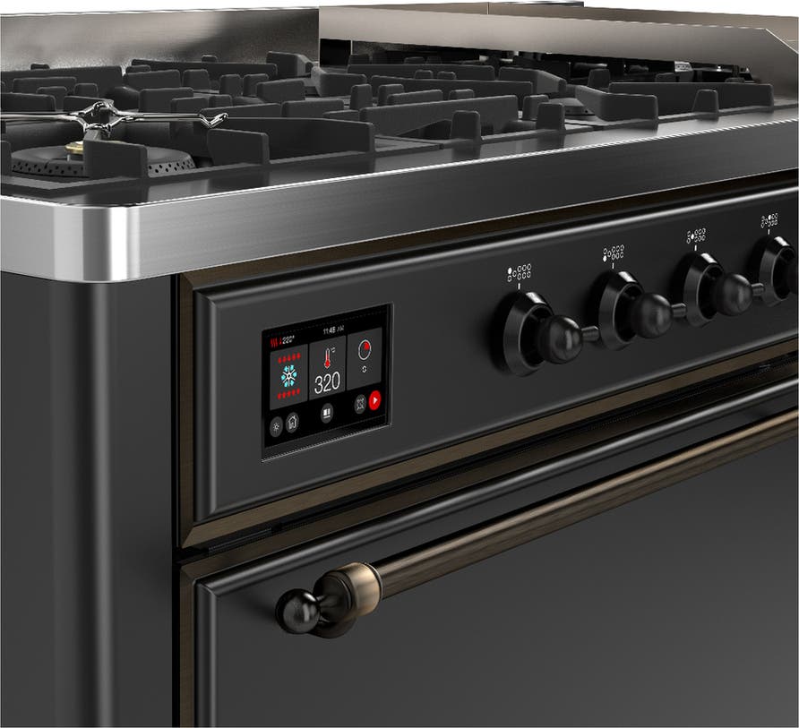 Ilve UM60FQNR3MGBLP Matte Graphite With Burnished Trim, Liquid Propane