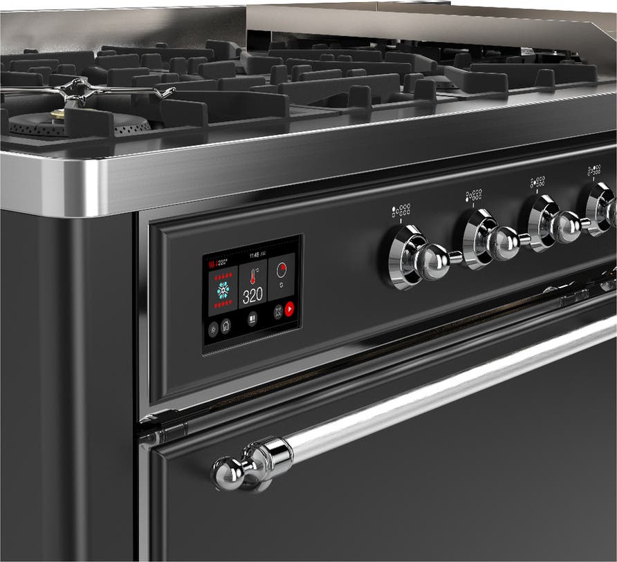 Ilve UM60FQNR3MGC Matte Graphite With Chrome Trim, Natural Gas