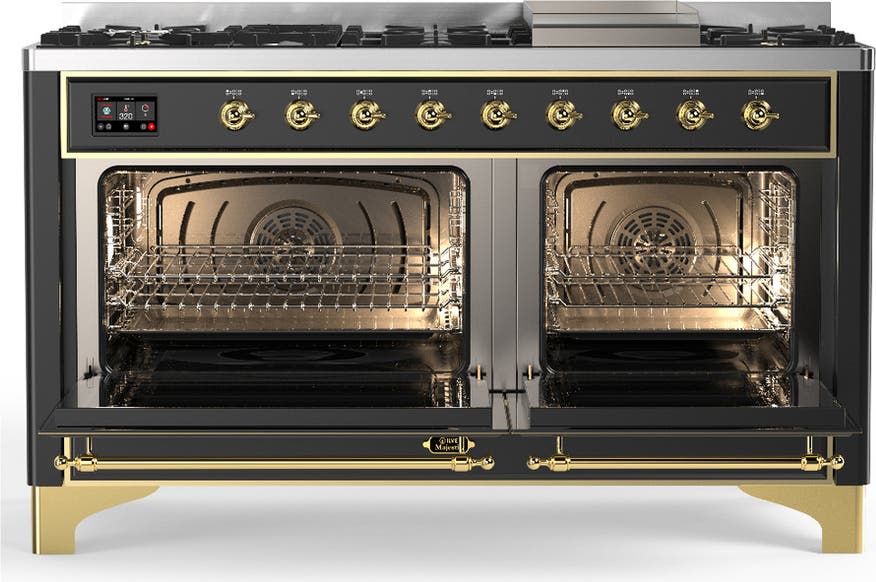 Ilve UM60FQNR3MGGLP Matte Graphite With Brass Trim, Liquid Propane