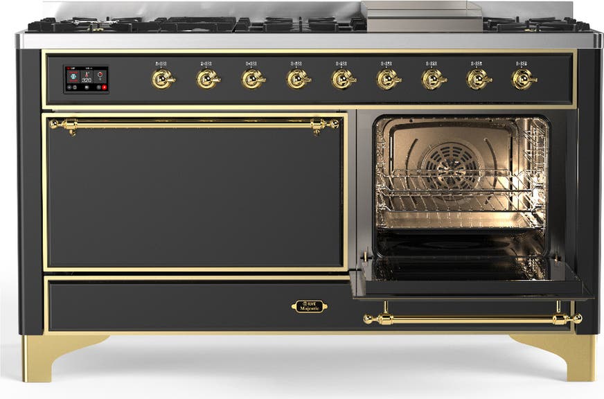 Ilve UM60FQNR3MGGLP Matte Graphite With Brass Trim, Liquid Propane