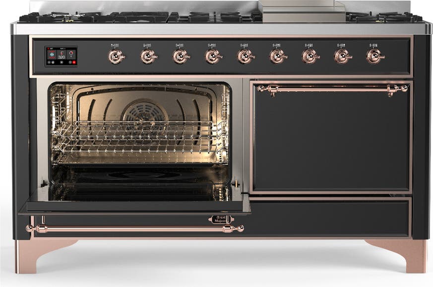 Ilve UM60FQNR3MGP Matte Graphite With Copper Trim, Natural Gas