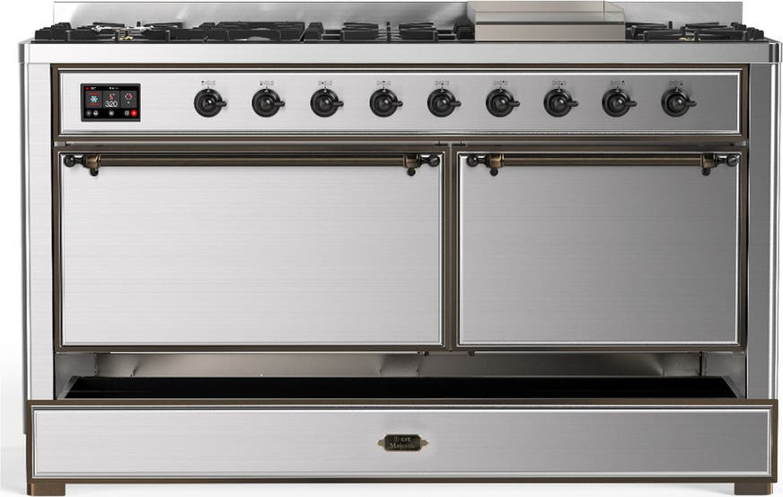 Ilve UM60FQNR3SSBLP Stainless Steel With Burnished Trim, Liquid Propan...