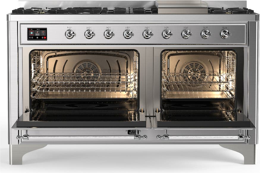 Ilve UM60FQNR3SSC Stainless Steel With Chrome Trim, Natural Gas