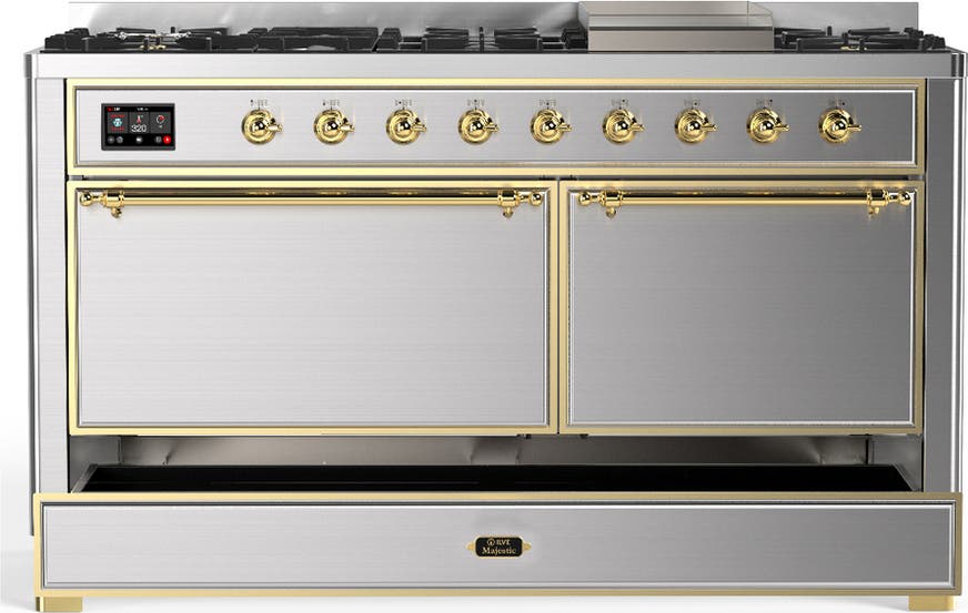 Ilve UM60FQNR3SSGLP Stainless Steel With Brass Trim, Liquid Propane