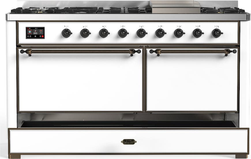 Ilve UM60FQNR3WHB White With Burnished Trim, Natural Gas