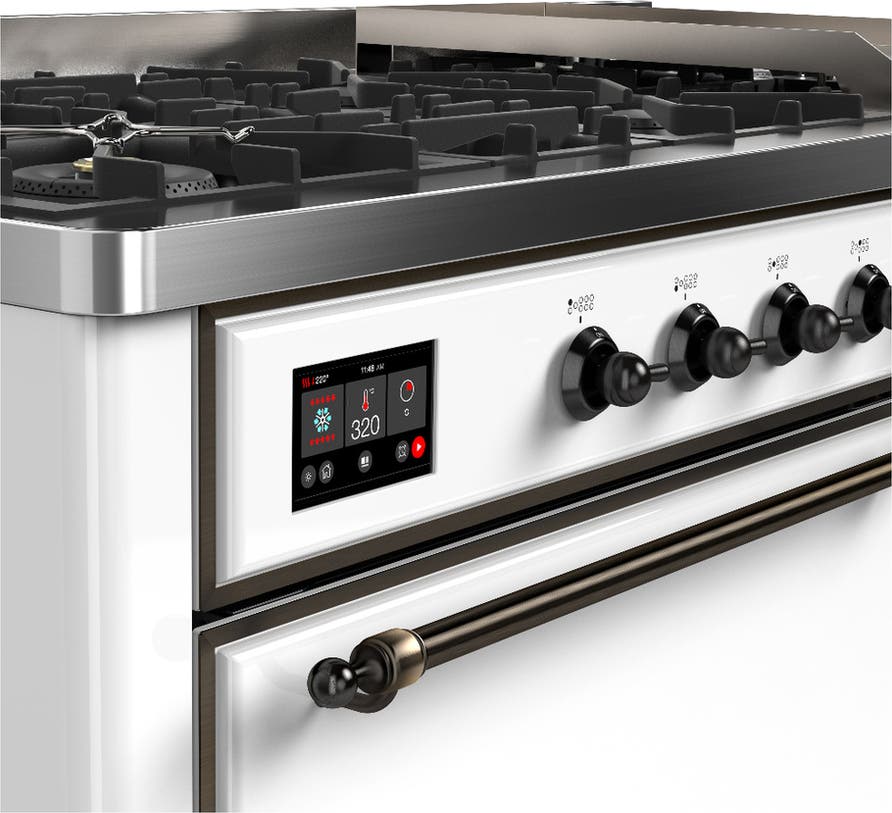 Ilve UM60FQNR3WHB White With Burnished Trim, Natural Gas