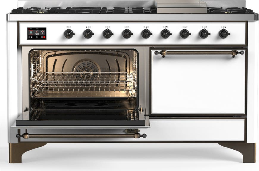 Ilve UM60FQNR3WHBLP White With Burnished Trim, Liquid Propane