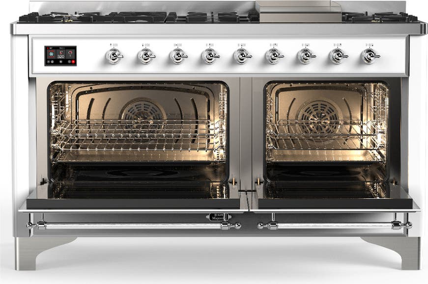 Ilve UM60FQNR3WHC White With Chrome Trim, Natural Gas