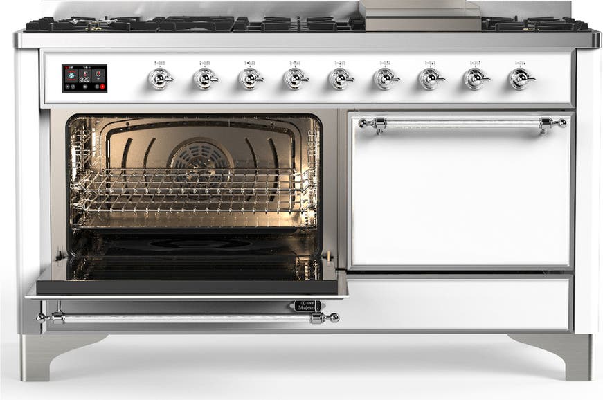 Ilve UM60FQNR3WHC White With Chrome Trim, Natural Gas