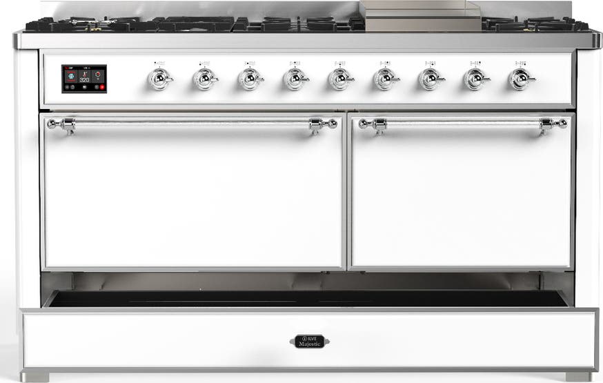 Ilve UM60FQNR3WHC White With Chrome Trim, Natural Gas