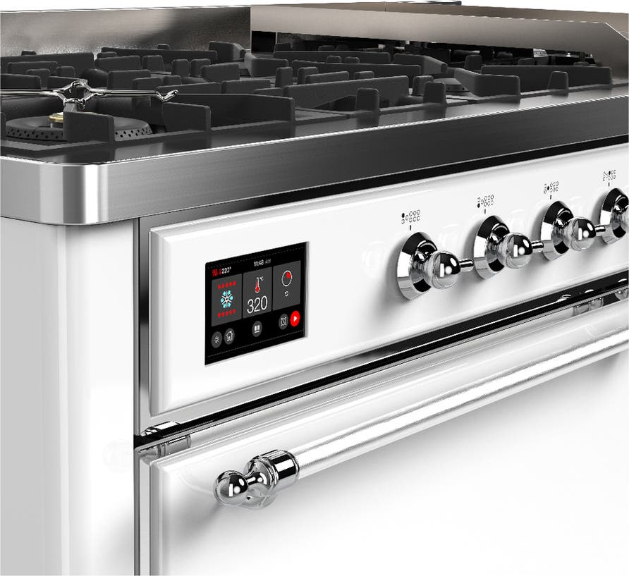 Ilve UM60FQNR3WHCLP White With Chrome Trim, Liquid Propane