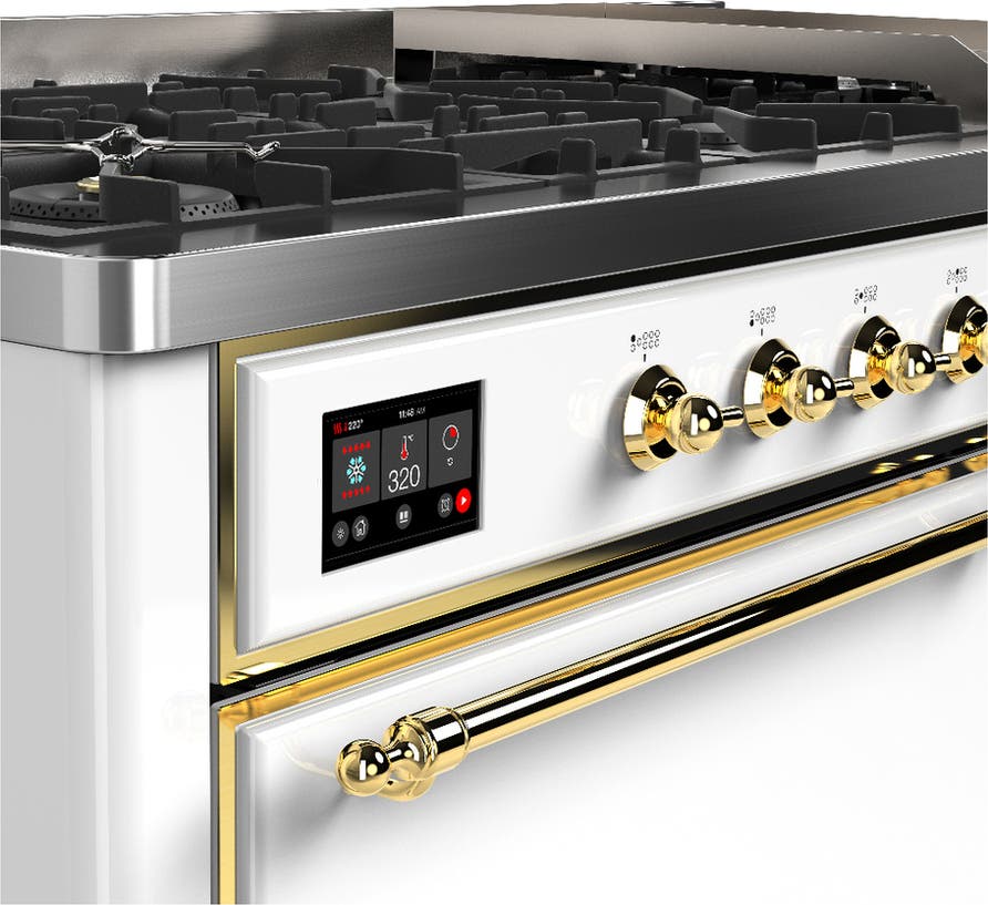 Ilve UM60FQNR3WHG White With Brass Trim, Natural Gas