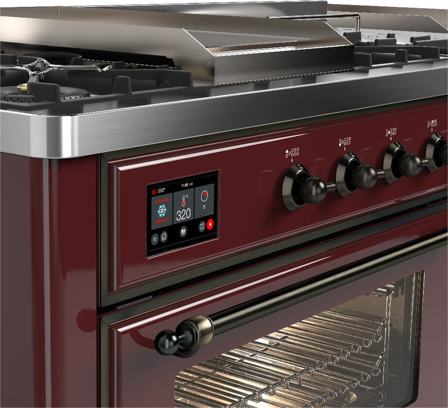 Ilve UM60FSNR3BUBLP Burgundy Burnished Trim, Liquid Propane