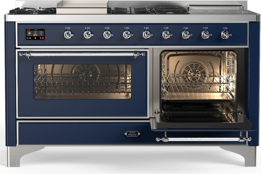 Ilve UM60FSNR3MBCLP Matte Blue Chrome Trim, Liquid Propane