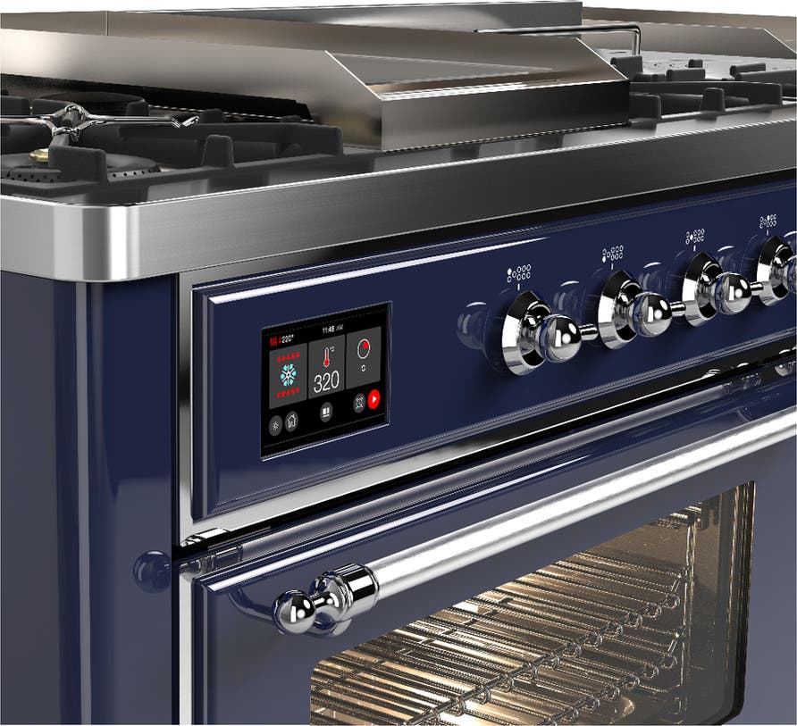 Ilve UM60FSNR3MBCLP Matte Blue Chrome Trim, Liquid Propane