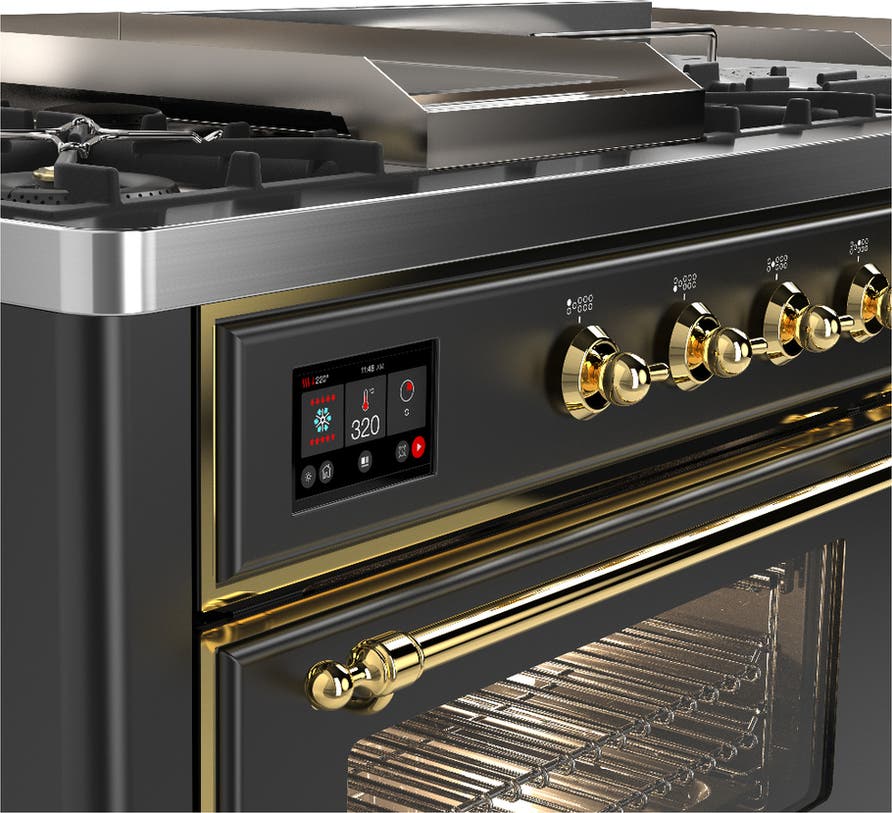 Ilve UM60FSNR3MGGLP Matte Graphite Brass Trim, Liquid Propane