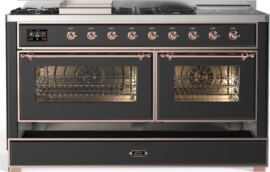 Ilve UM60FSNR3MGPLP Matte Graphite Copper Trim, Liquid Propane