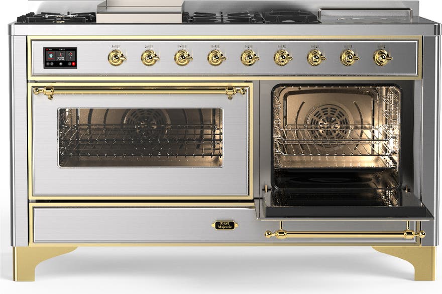 Ilve UM60FSNR3SSGLP Stainless Steel Brass Trim, Liquid Propane