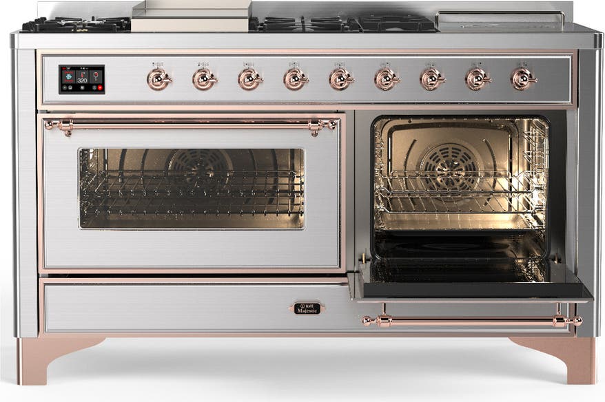 Ilve UM60FSNR3SSPLP Stainless Steel Copper Trim, Liquid Propane
