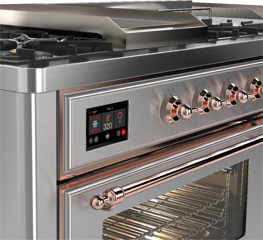 Ilve UM60FSNR3SSPLP Stainless Steel Copper Trim, Liquid Propane