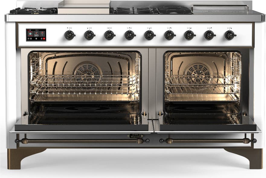 Ilve UM60FSNR3WHBLP White Burnished Trim, Liquid Propane