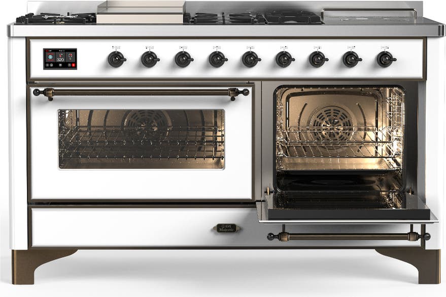 Ilve UM60FSNR3WHBLP White Burnished Trim, Liquid Propane