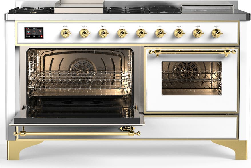 Ilve UM60FSNR3WHGLP White Brass Trim, Liquid Propane