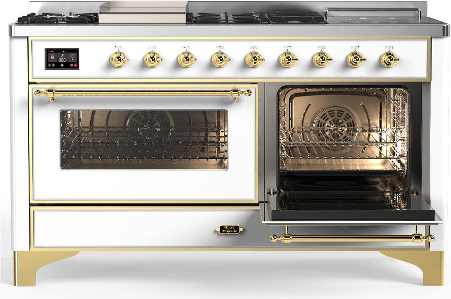 Ilve UM60FSNR3WHGLP White Brass Trim, Liquid Propane